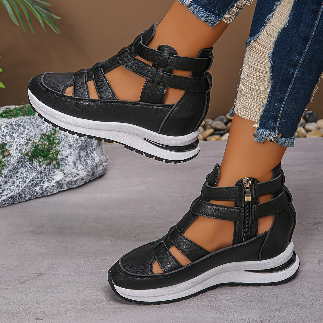 Aurevyn | Women’s Patterned Chunky Trainers with securing band