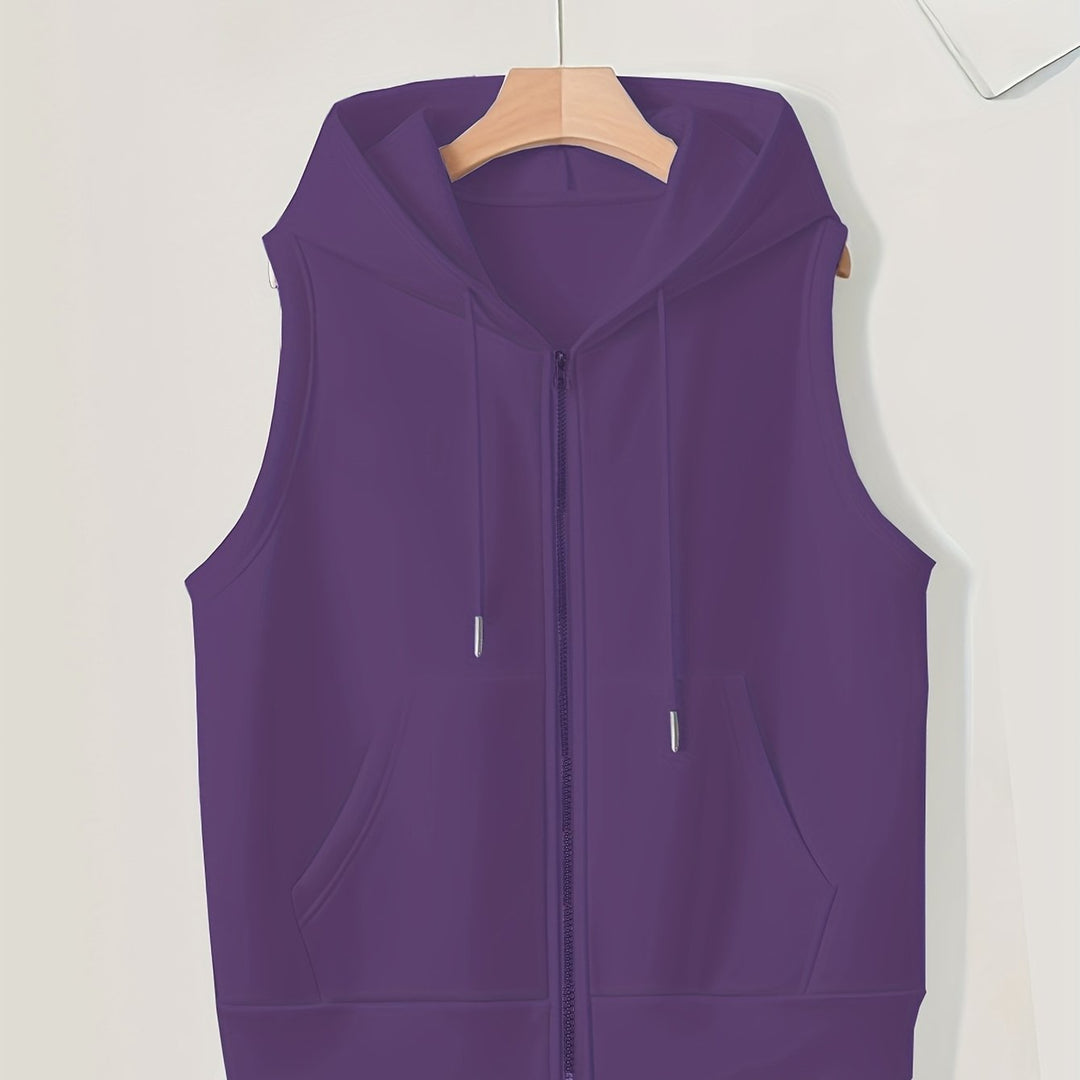 Elmara | Women’s Sleeveless Hoodie with zip-up front