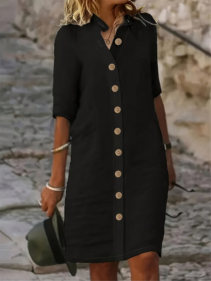 Loriva | Women’s Shirt Dress with Button Outer Front