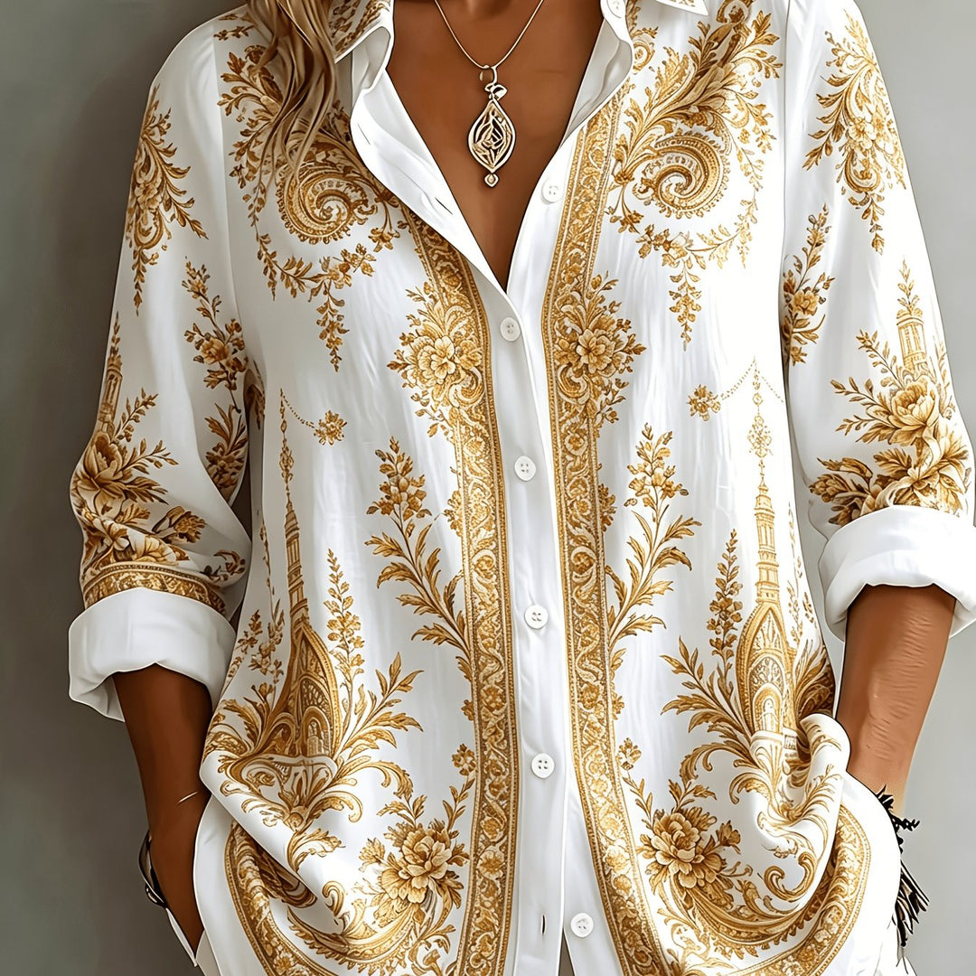Isobel | Women’s Printed Shirt in a Relaxed Longline Shape