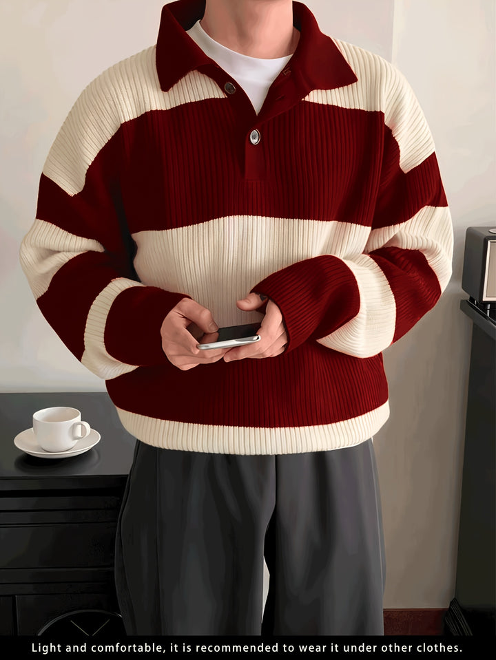 Orvane | Men’s Colour Block Pullover with collared neckline