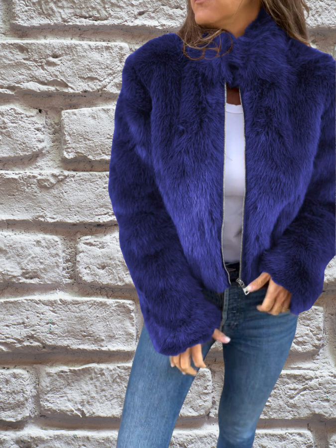 Zavelle | Women’s Cropped Jacket featuring a plush textured finish