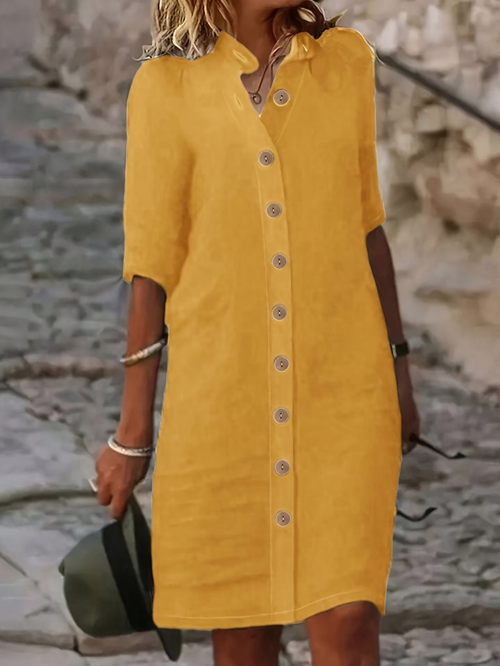 Loriva | Women’s Shirt Dress with Button Outer Front