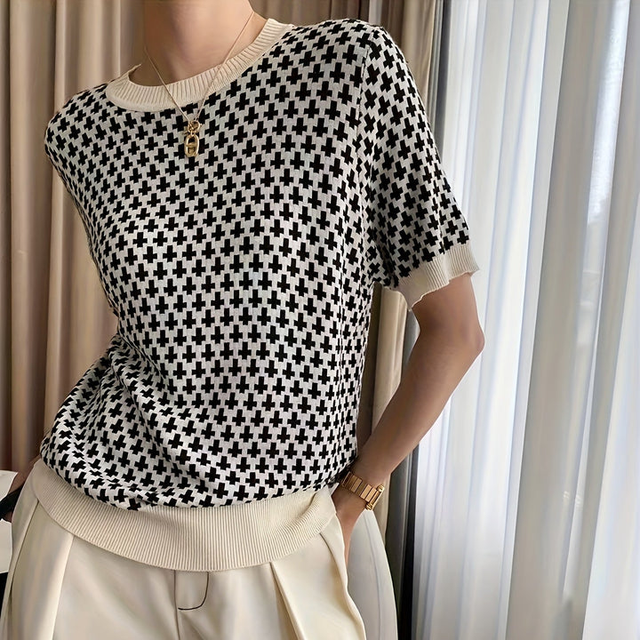 Orvienne | Women’s Patterned Top with relaxed cropped cut