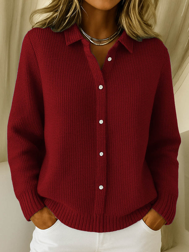 Calyven | Women’s Button-Up Shirt with collared neckline and textured coating