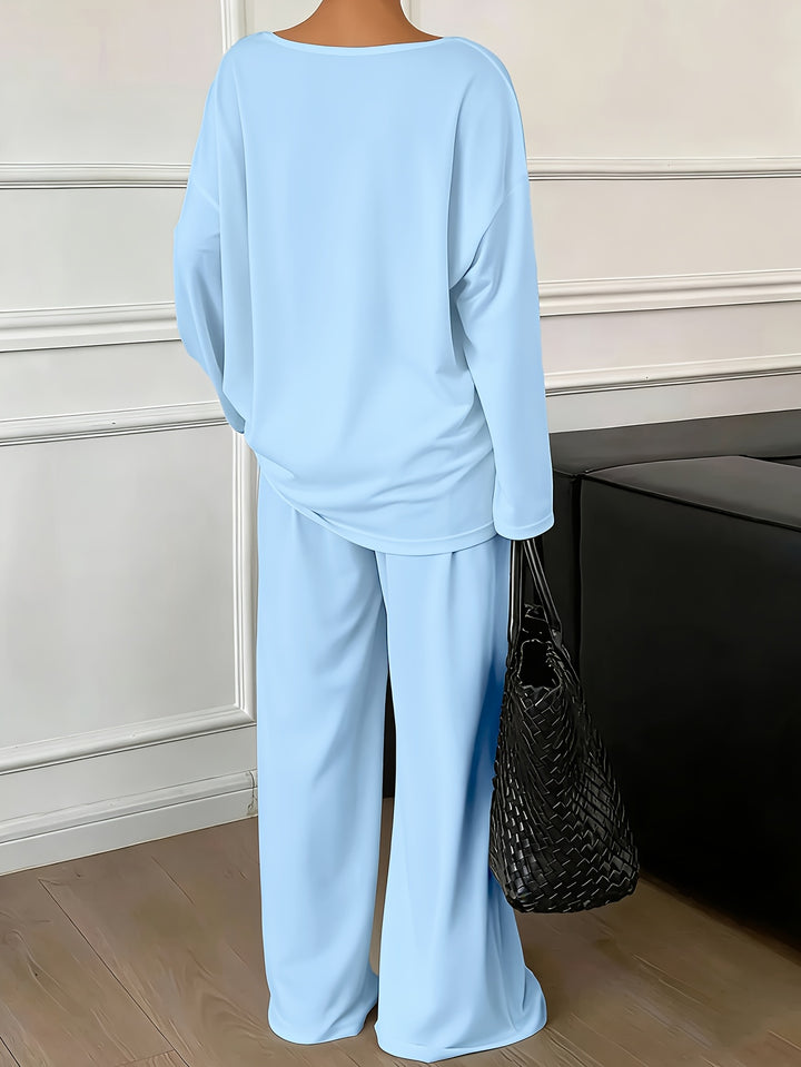 Nerisse | Women’s Two-Piece Lounge Set with relaxed wide-leg fit