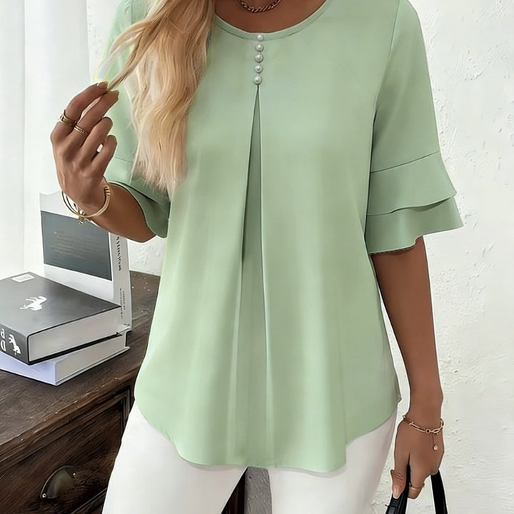 Zella | Women’s Blouse featuring Sleeve Overlay