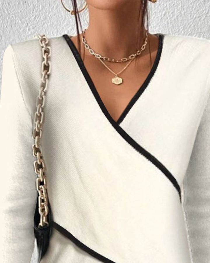 Seren | Women’s Wrap Top featuring Contrast Trim