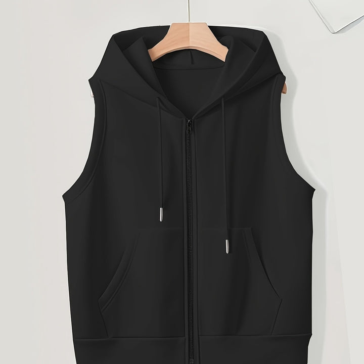 Elmara | Women’s Sleeveless Hoodie with zip-up front