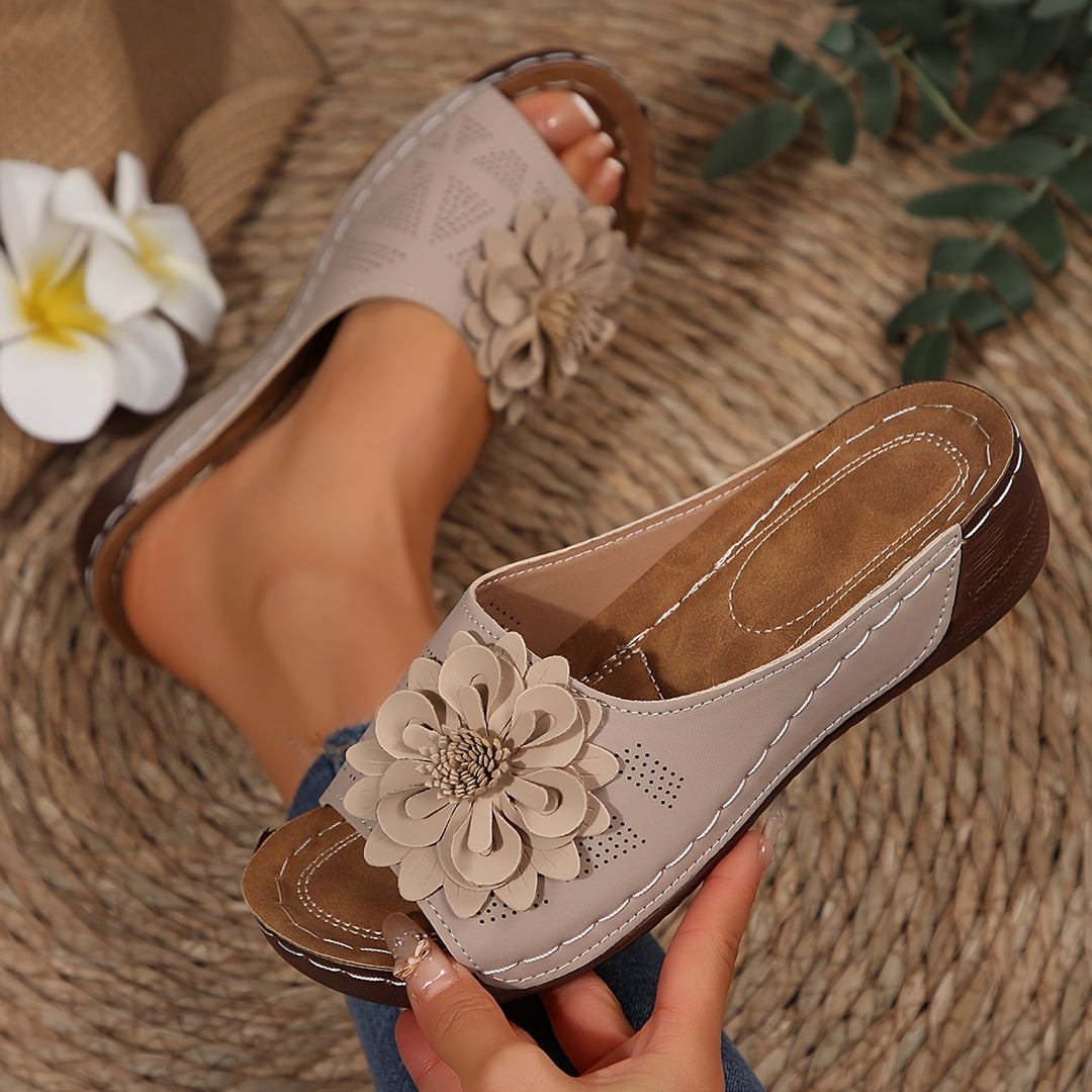 Gavella | Women’s Slip-On Mules with floral accent
