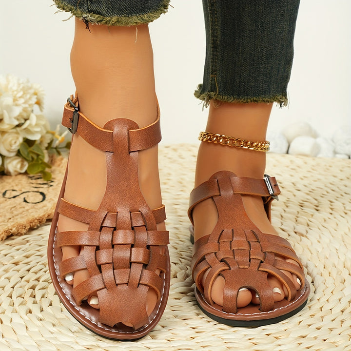 Merina | Women’s Woven Sandals in a Classic T-Bar Design