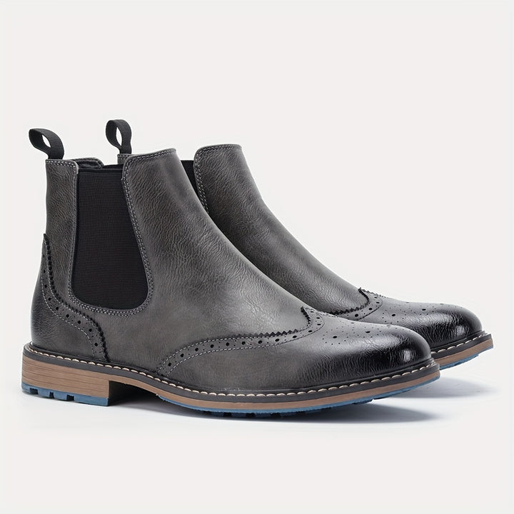 Eryndel | Men’s Classic Slip-on Boots with perforated toe styling concept