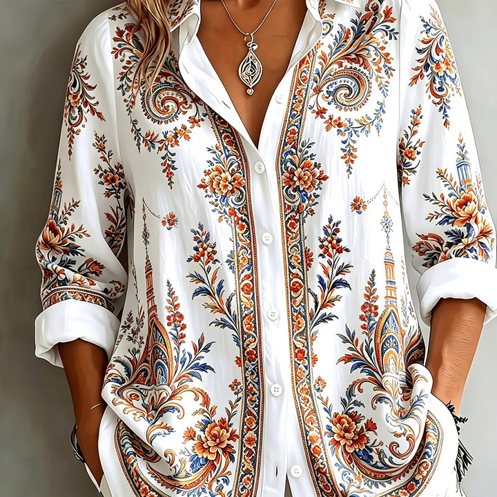 Isobel | Women’s Printed Shirt in a Relaxed Longline Shape