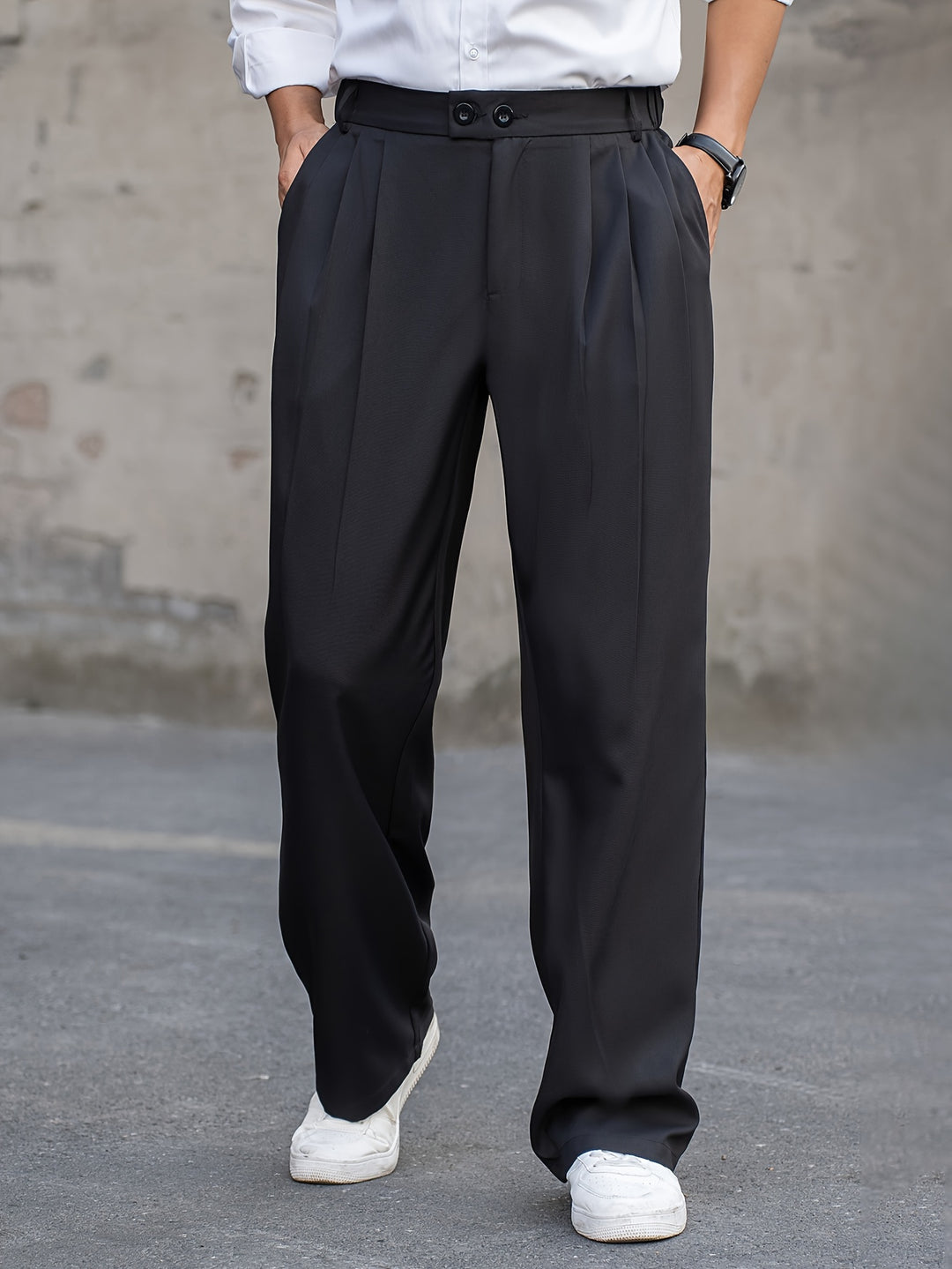 Torvian | Men’s Pleated Trousers with relaxed straight-leg fit