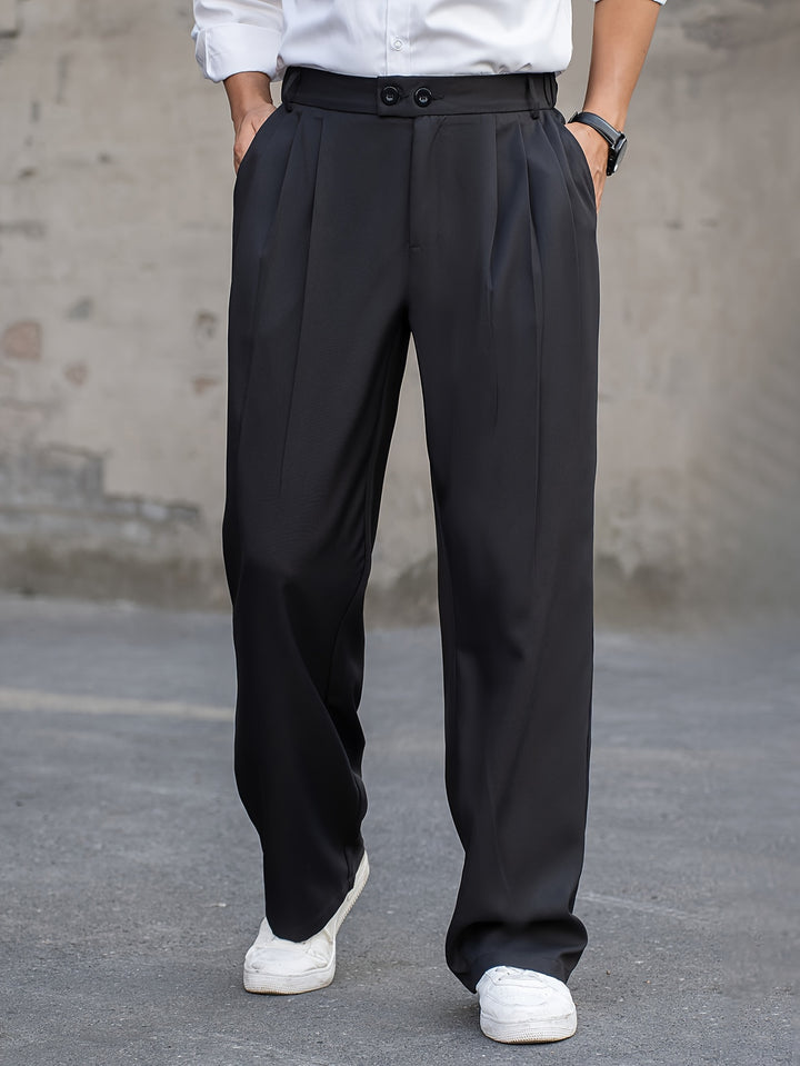 Torvian | Men’s Pleated Trousers with relaxed straight-leg fit