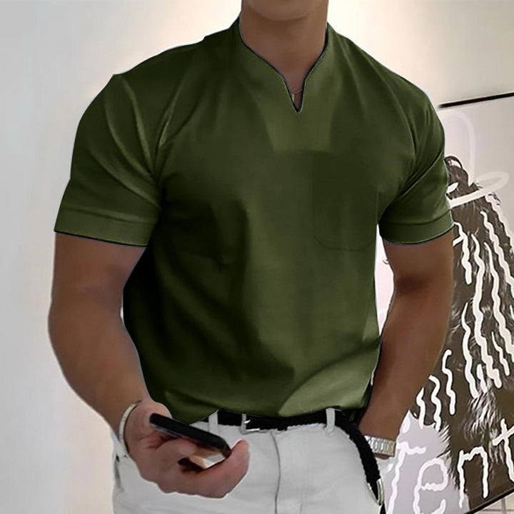 Riven | Men’s Short Sleeve Shirt with band collar