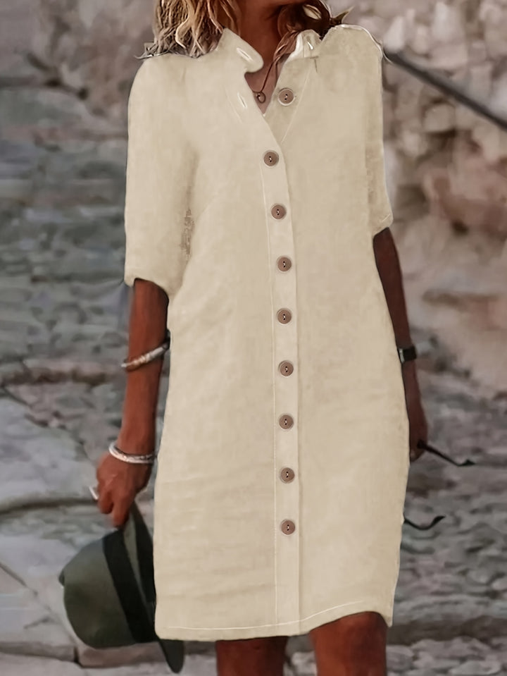 Loriva | Women’s Shirt Dress with Button Outer Front