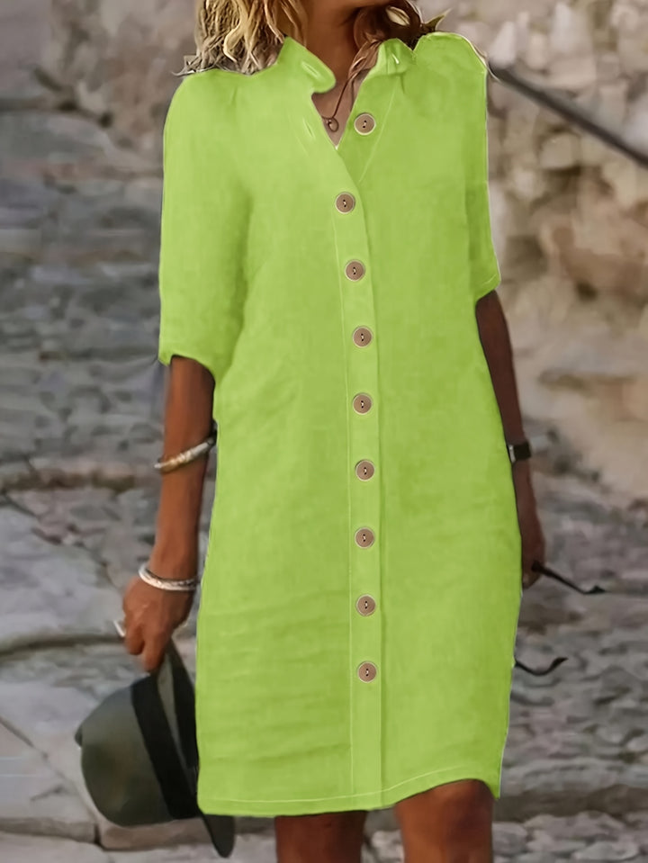 Loriva | Women’s Shirt Dress with Button Outer Front