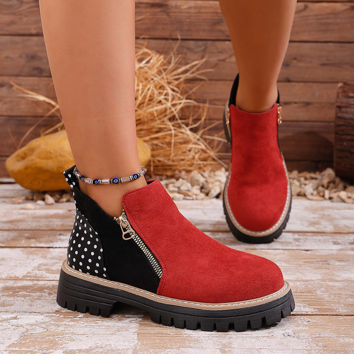 Kavirel | Women’s Ankle Boots with contrast panels and side zip detail