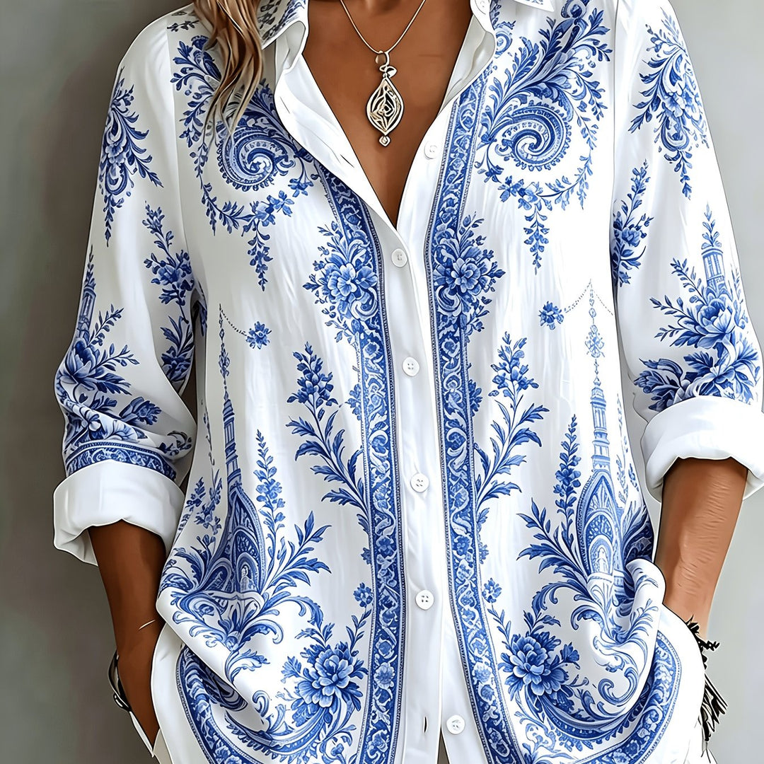 Isobel | Women’s Printed Shirt in a Relaxed Longline Shape
