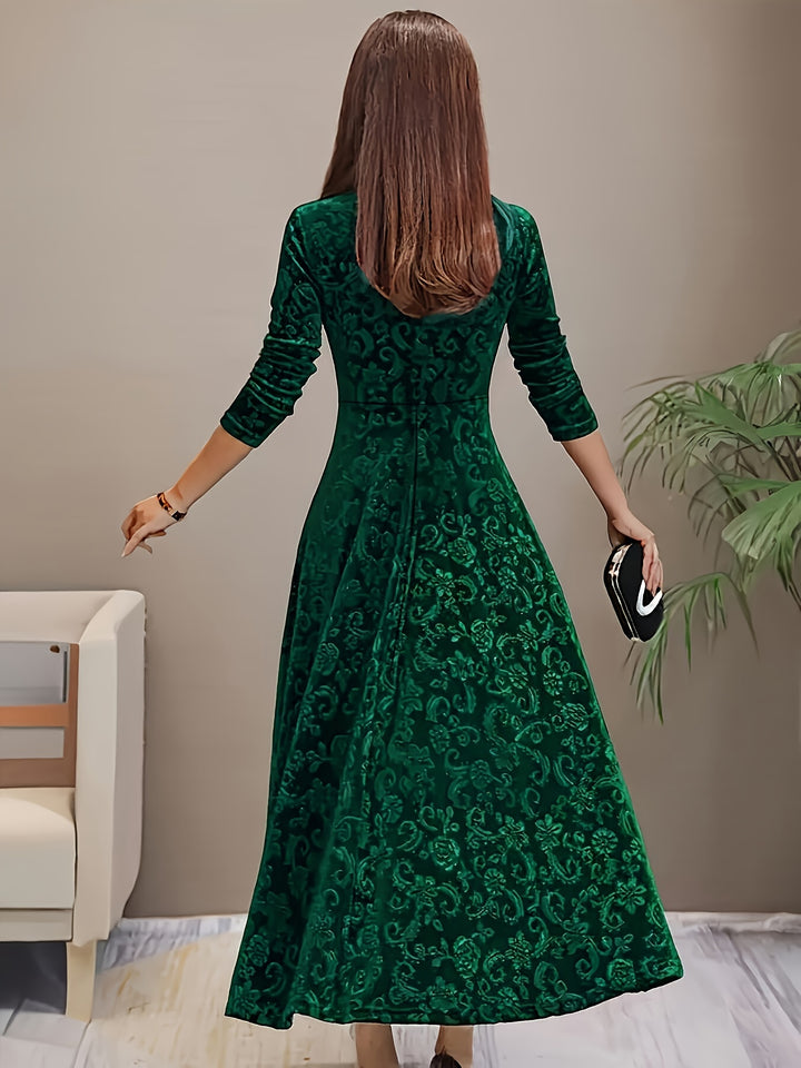 Elarisse | Women’s Midi Dress with square neckline and elegant drape