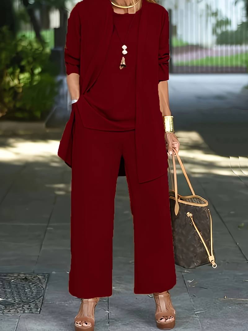 Roxanne | Women’s Three-Piece Set for Neat Casual Appearance