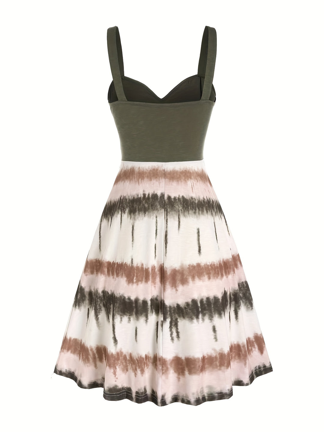 Selvara | Women’s Tie-Dye Midi Dress with twisted bodice and button note