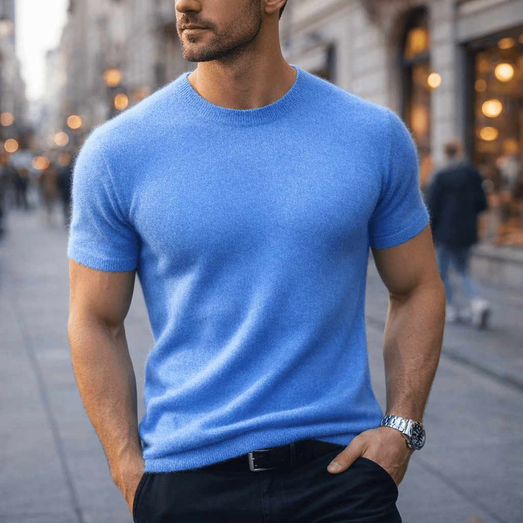 Marcos | Men’s Short Sleeve Top featuring a Streamlined neck shape