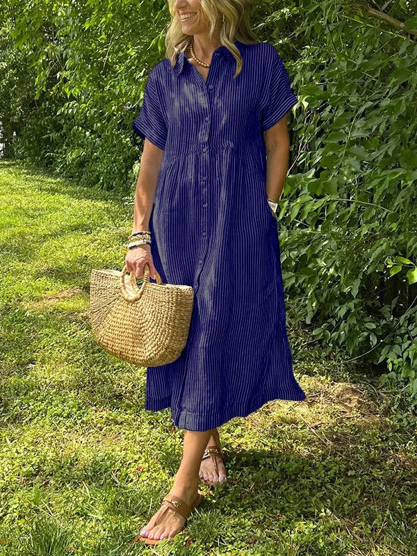 Sabrina | Women’s Striped Shirt Dress for Calm Weekend Escapes