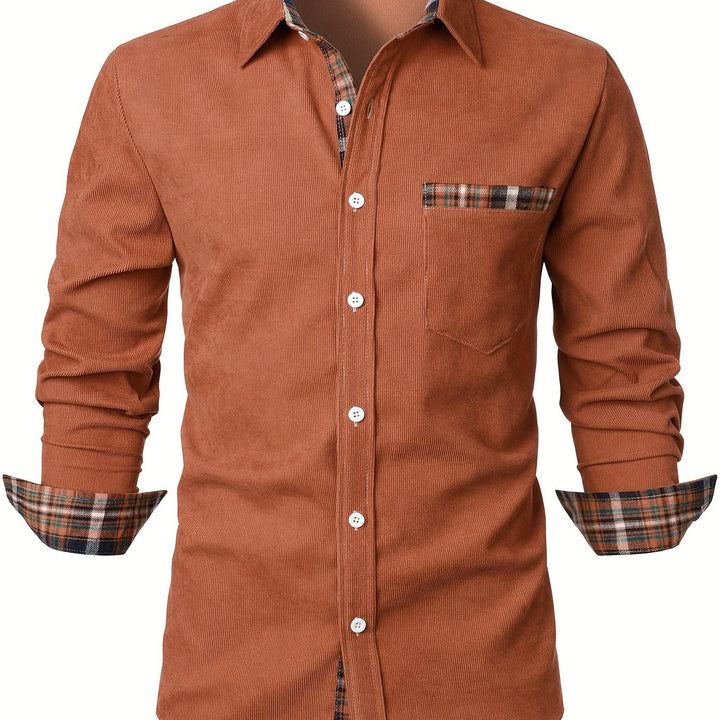 Aldrin | Men’s Shirt with Contrast Check Element