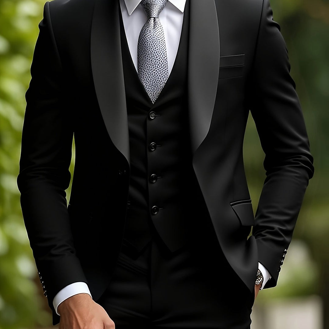 Navaro | Men’s Three-Piece Suit featuring contrast lapels
