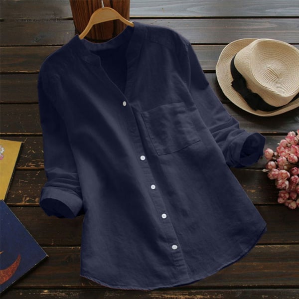 Lena | Women’s Long Sleeve Shirt with Button Front and Chest Pocket