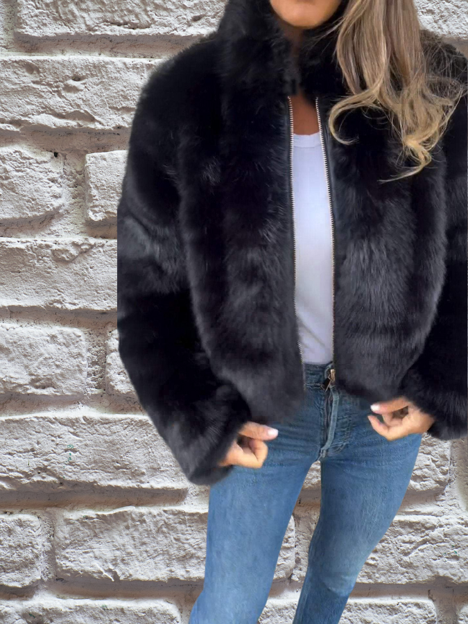 Zavelle | Women’s Cropped Jacket featuring a plush textured finish