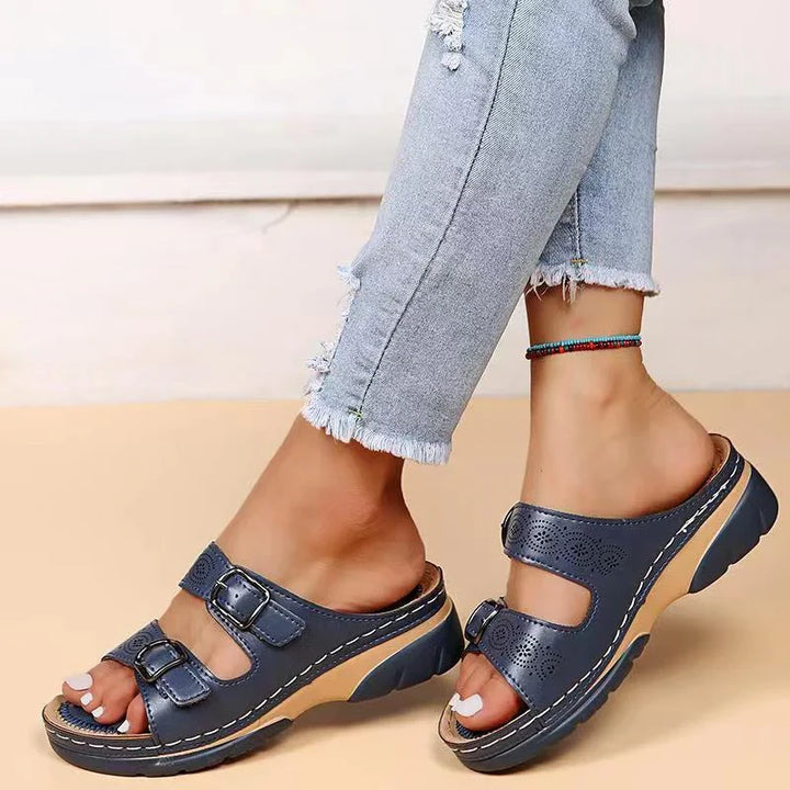 Eryndra | Women’s Slide Sandals featuring Double Buckle Design