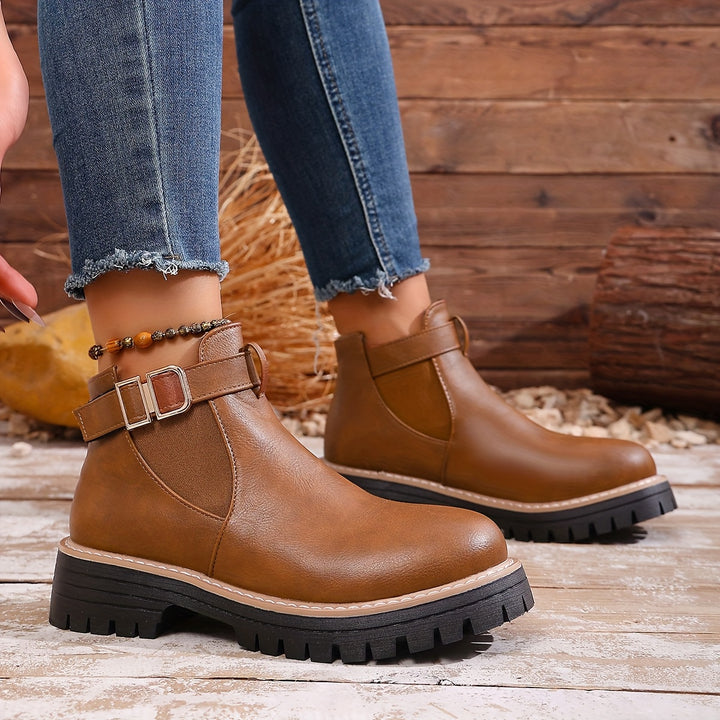 Calyrex | Women’s Ankle Boots with buckle strap and chunky sole