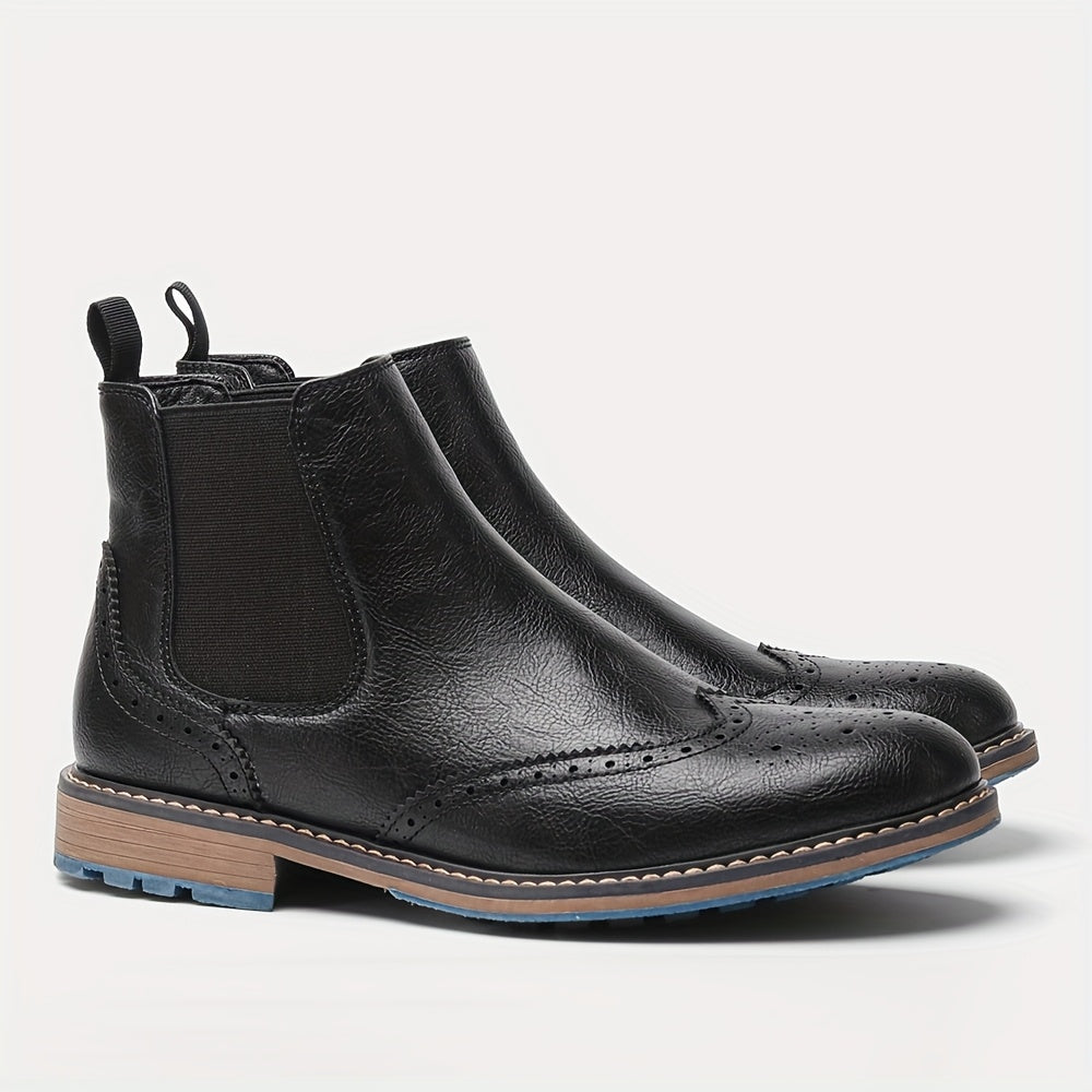 Eryndel | Men’s Classic Slip-on Boots with perforated toe styling concept