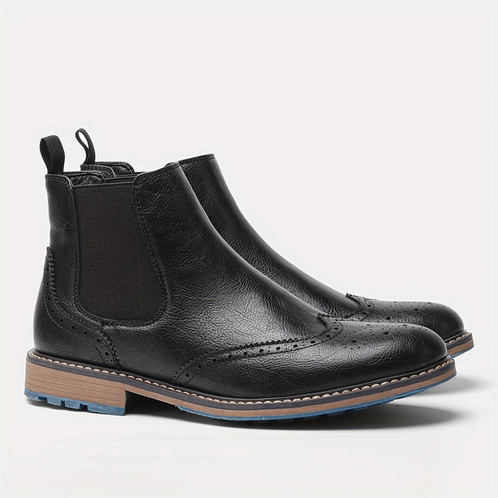 Eryndel | Men’s Classic Slip-on Boots with perforated toe styling concept