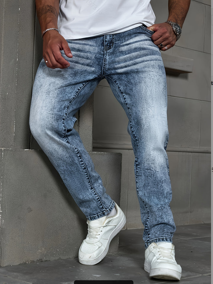 Varexen | Men’s Slim-Fit Jeans with vintage-inspired fade