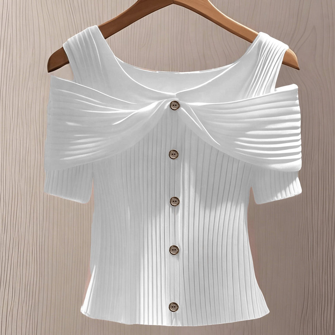 Harriet | Women’s Off-Shoulder Top with Draped Front Detail