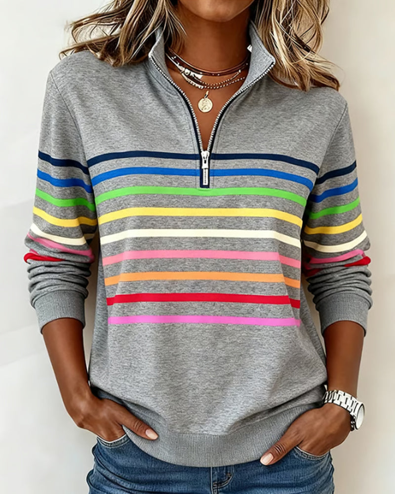 Waverly | Women’s Half-Zip Top featuring Decorative Stripe