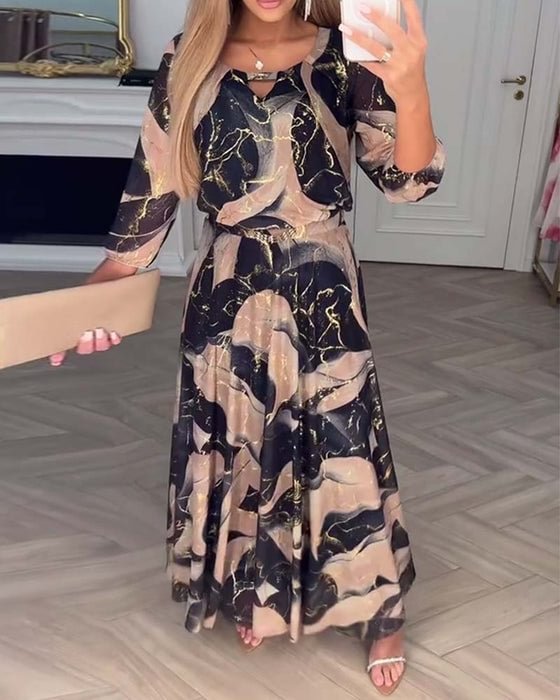 Solmira | Women’s Printed Maxi Dress with a relaxed drape