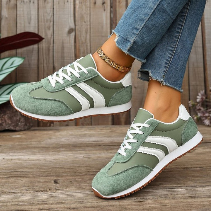 Lyvessa | Women’s Lace-Up Trainers with contrast panels and sporty look