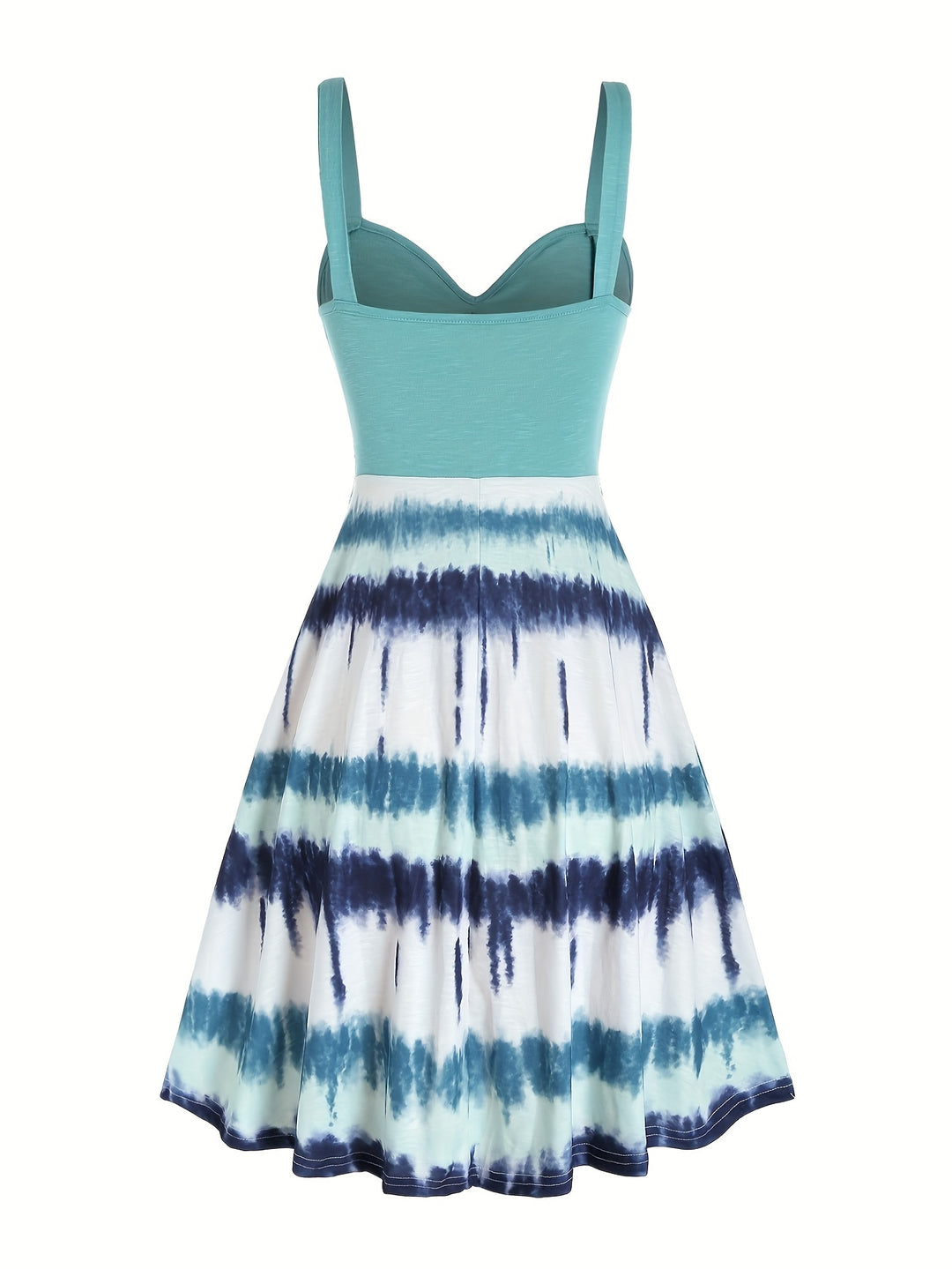 Selvara | Women’s Tie-Dye Midi Dress with twisted bodice and button note