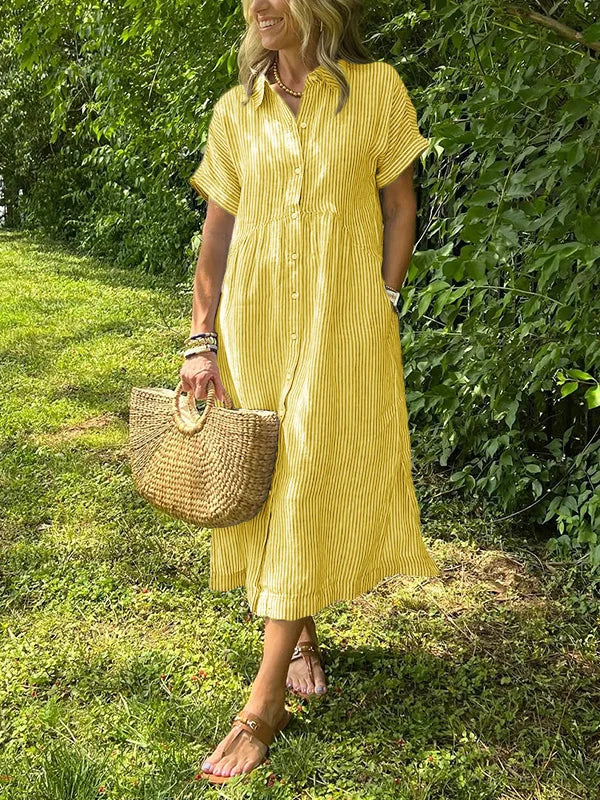 Sabrina | Women’s Striped Shirt Dress for Calm Weekend Escapes