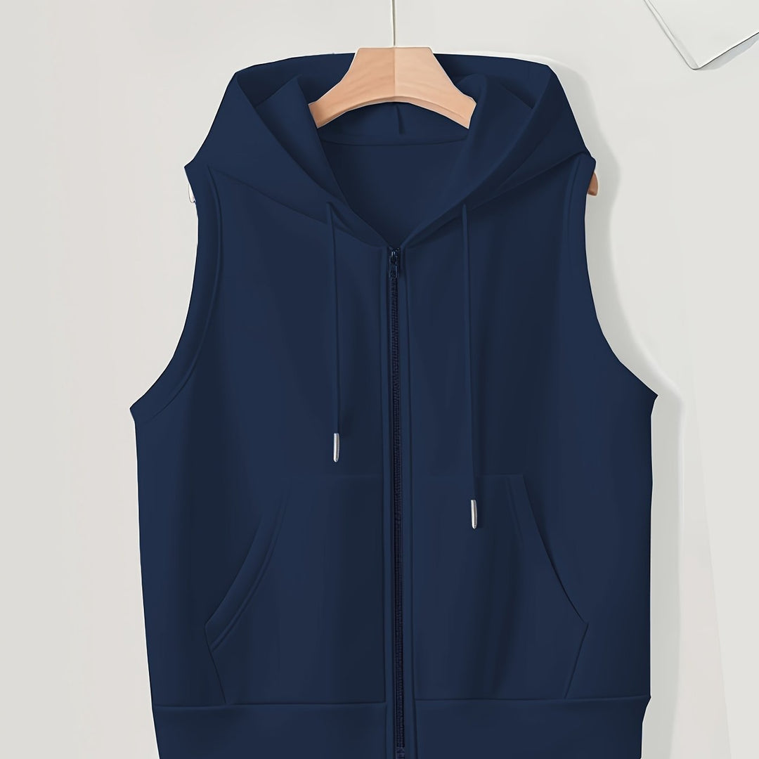 Elmara | Women’s Sleeveless Hoodie with zip-up front