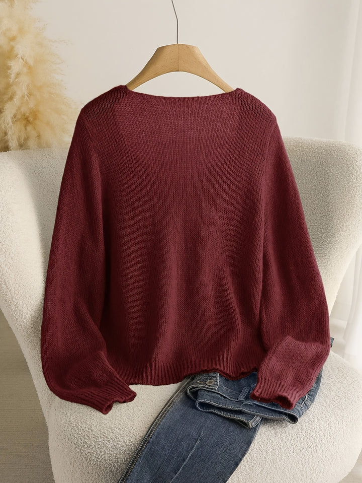 Solvienne | Women’s Jumper with floral elements and laid-back form