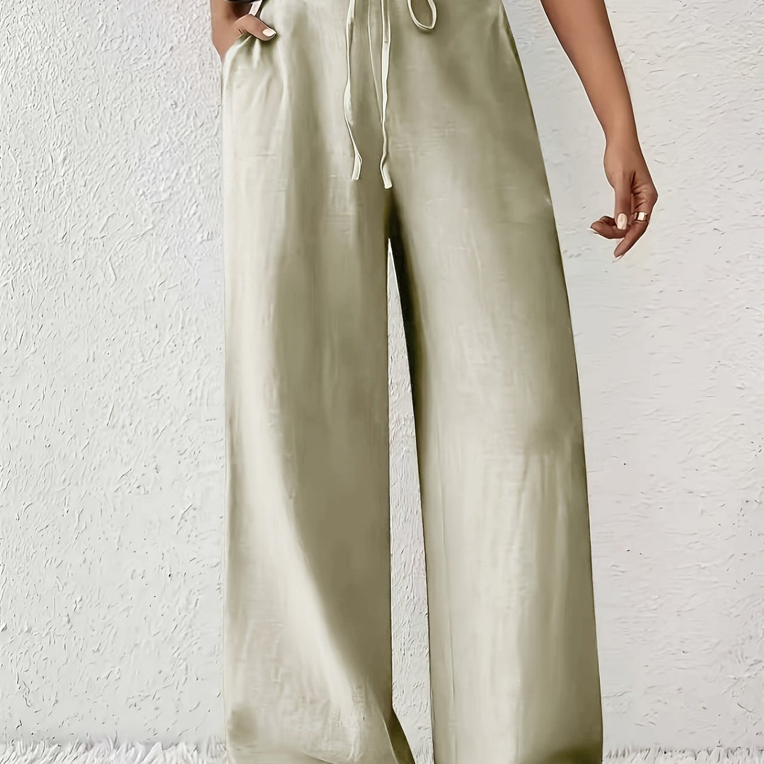 Della | Women’s Wide-Leg Trousers with Drawstring Waist