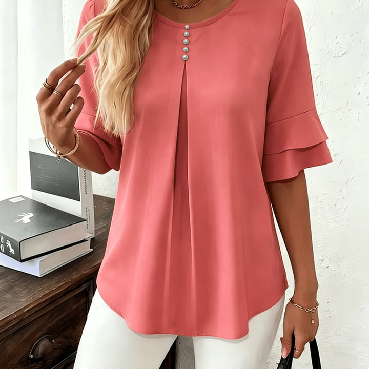 Zella | Women’s Blouse featuring Sleeve Overlay