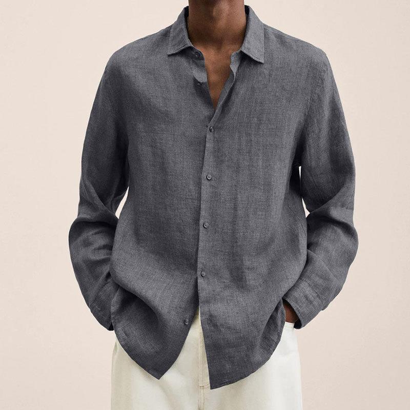 Noah | Men’s Long Sleeve Shirt with Button Front and Relaxed Fit