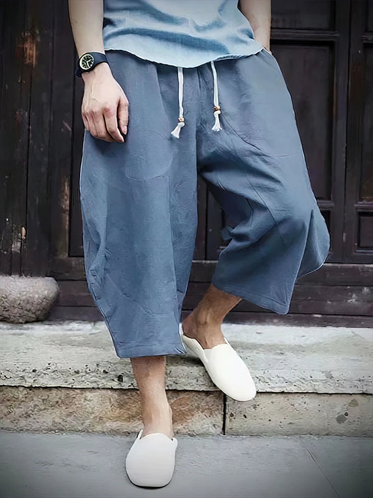 Keaton | Men’s Wide Leg Trousers in a Relaxed Cropped Shape